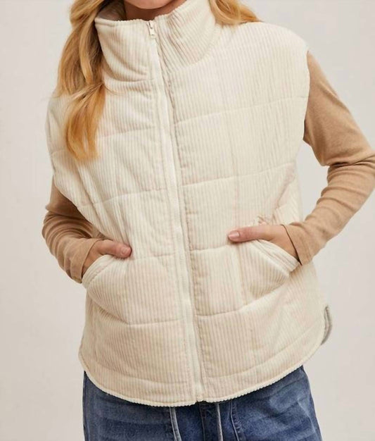 Bluivy - Corduroy Quilted Puffer Vest