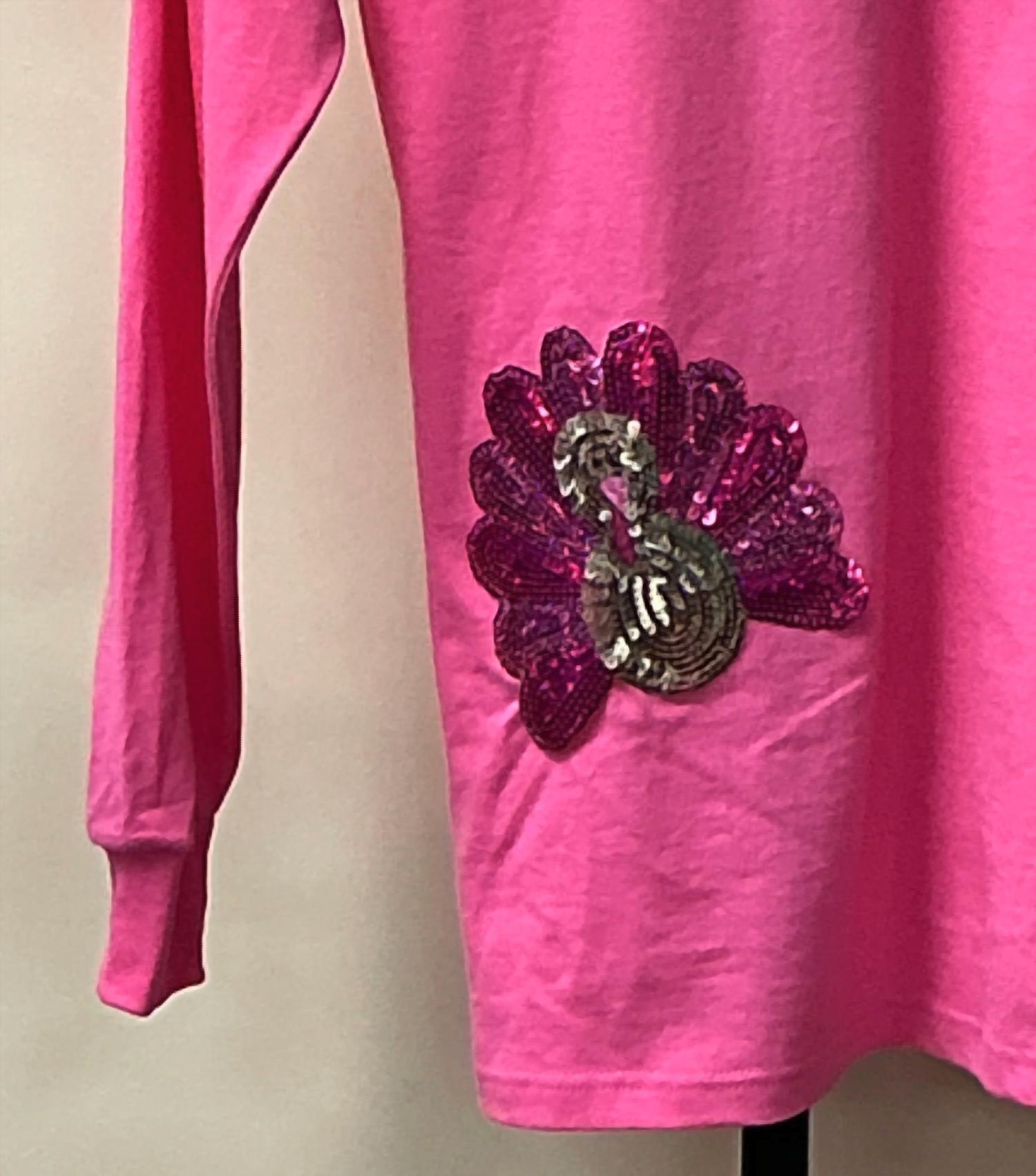 Bling A Gogo - Women's Long Sleeve Sequin Turkey Sweatshirt