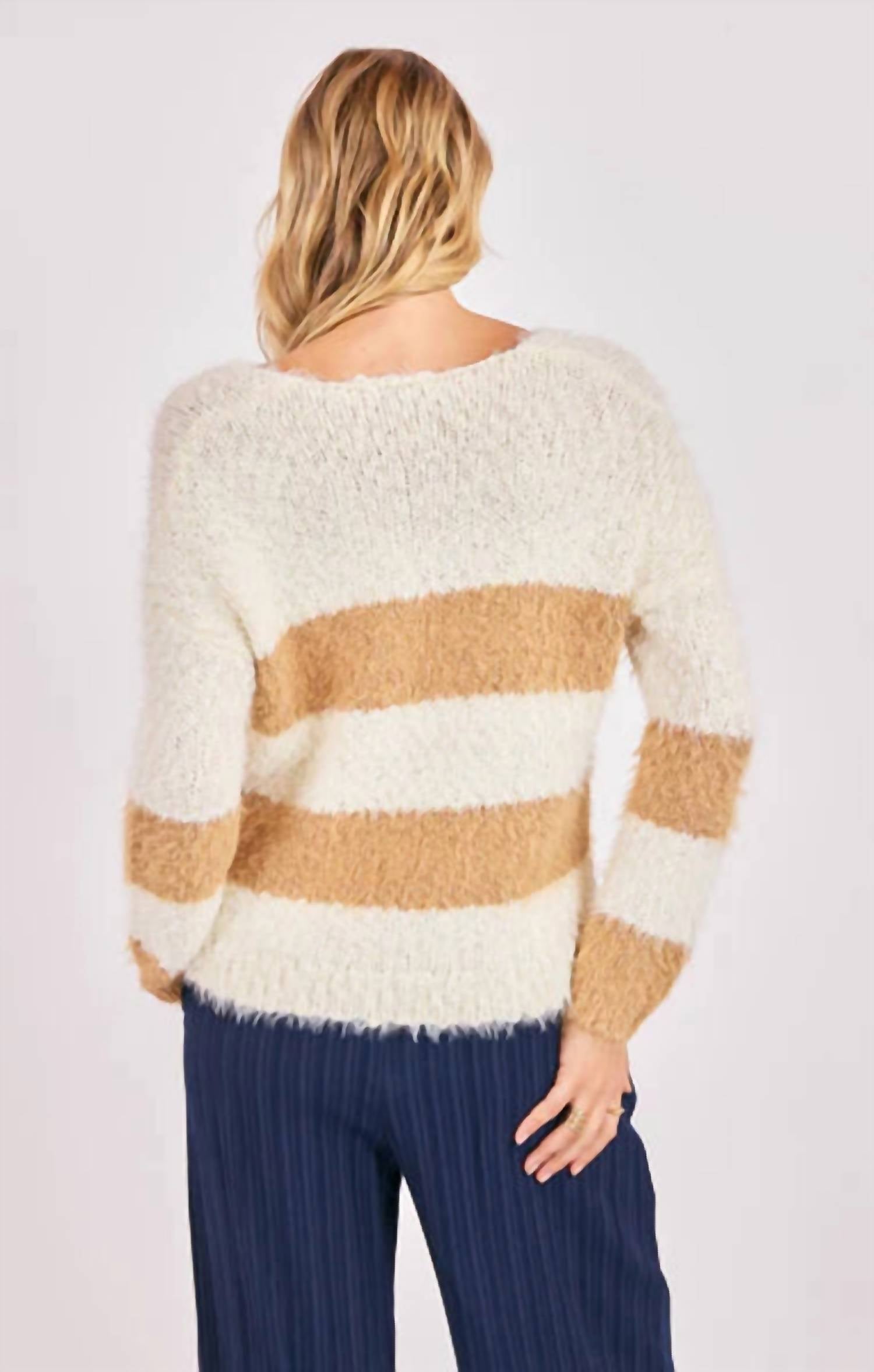 Sadie & Sage - Emberly Fuzzy Stripe Sweater