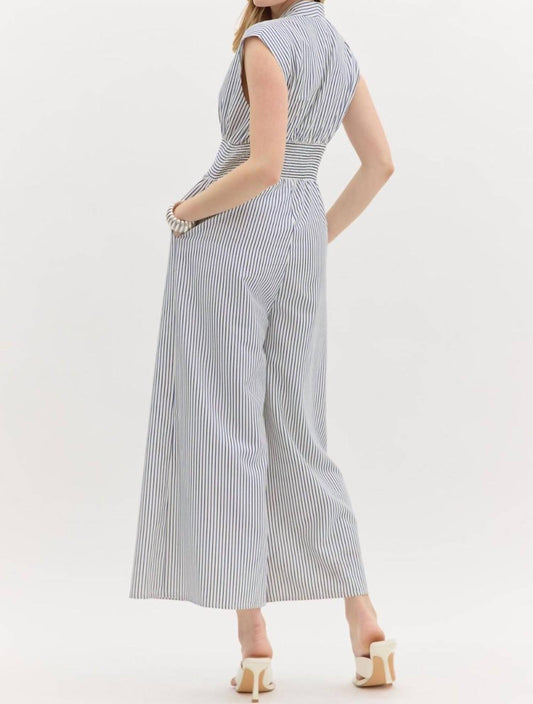 Entro - Striped Romper with Zipper