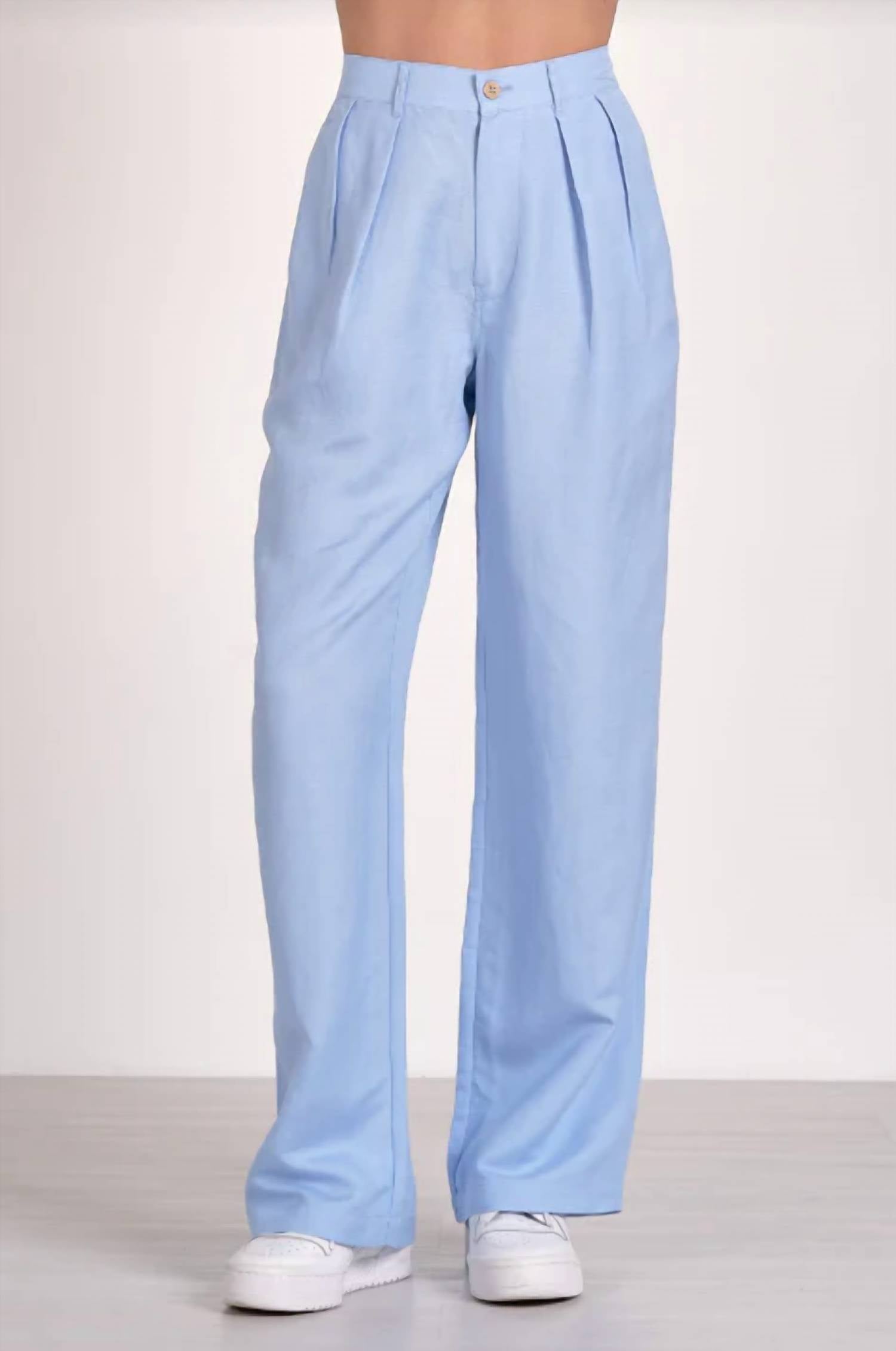 Elan - Linen Blend Wide-leg Pants