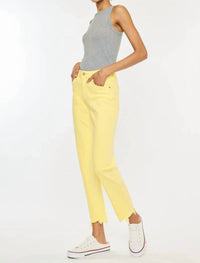 KanCan High Rise Straight Fit Jean in yellow - women's jeans - alternate view
