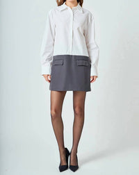 endless rose Val Collared Dress in white - women's dress