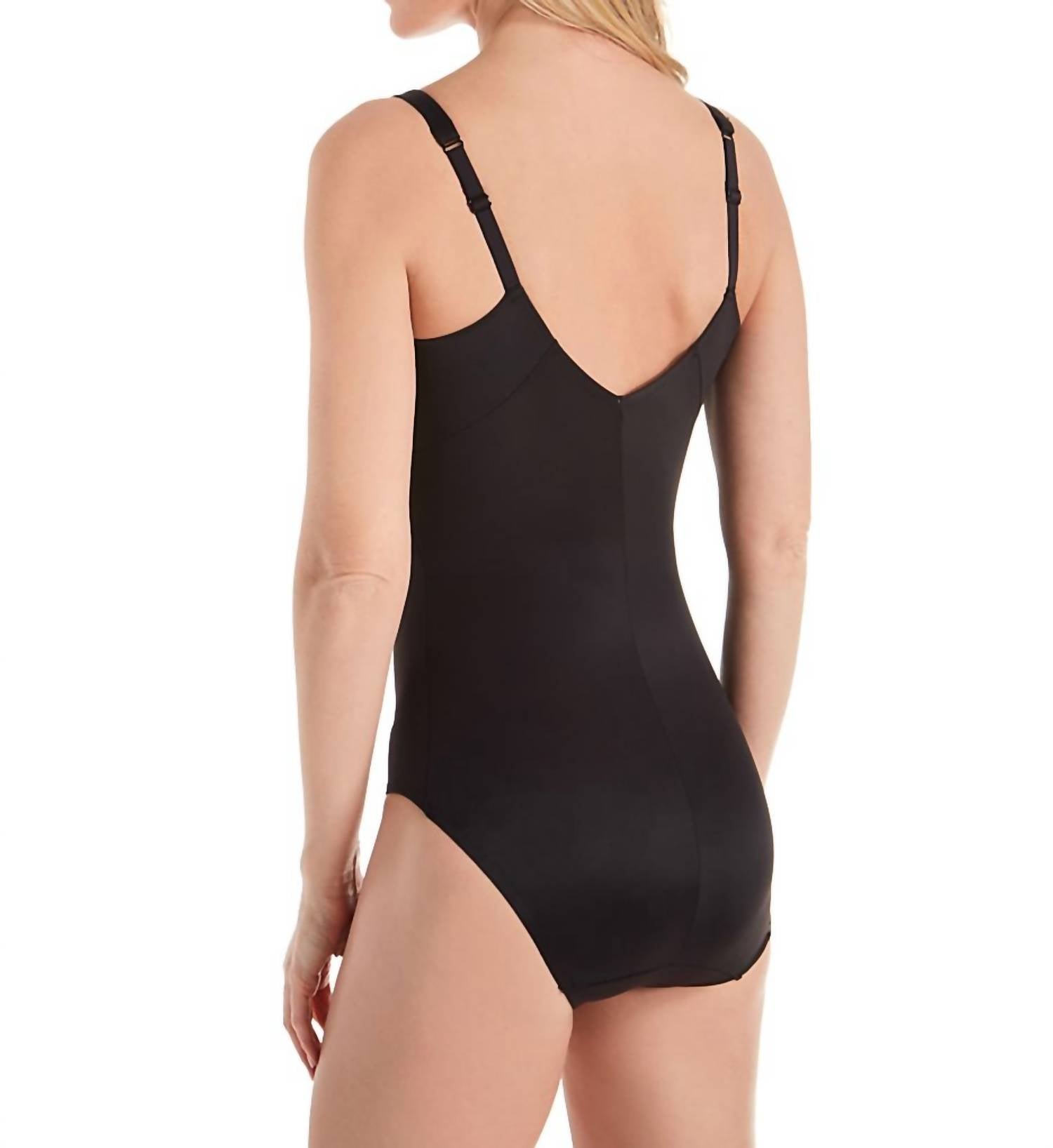 TC Fine Intimates Wonderful U Floating Underwire Shaping Bodybriefer in black - women's shirt - detail view