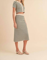 Wishlist - Striped Crop Top And Maxi Skirt Set