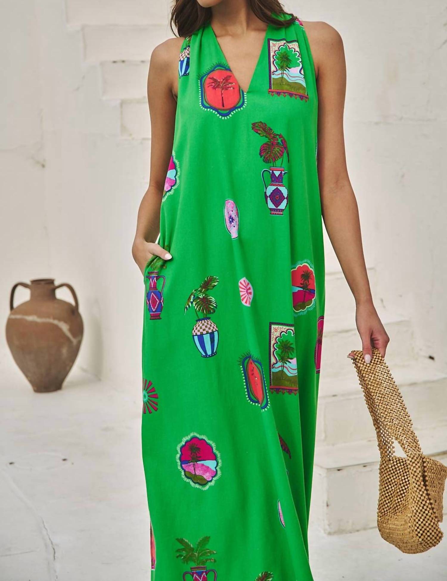 Sugarlips - Tropical Postcard Halter Neck Maxi Dress