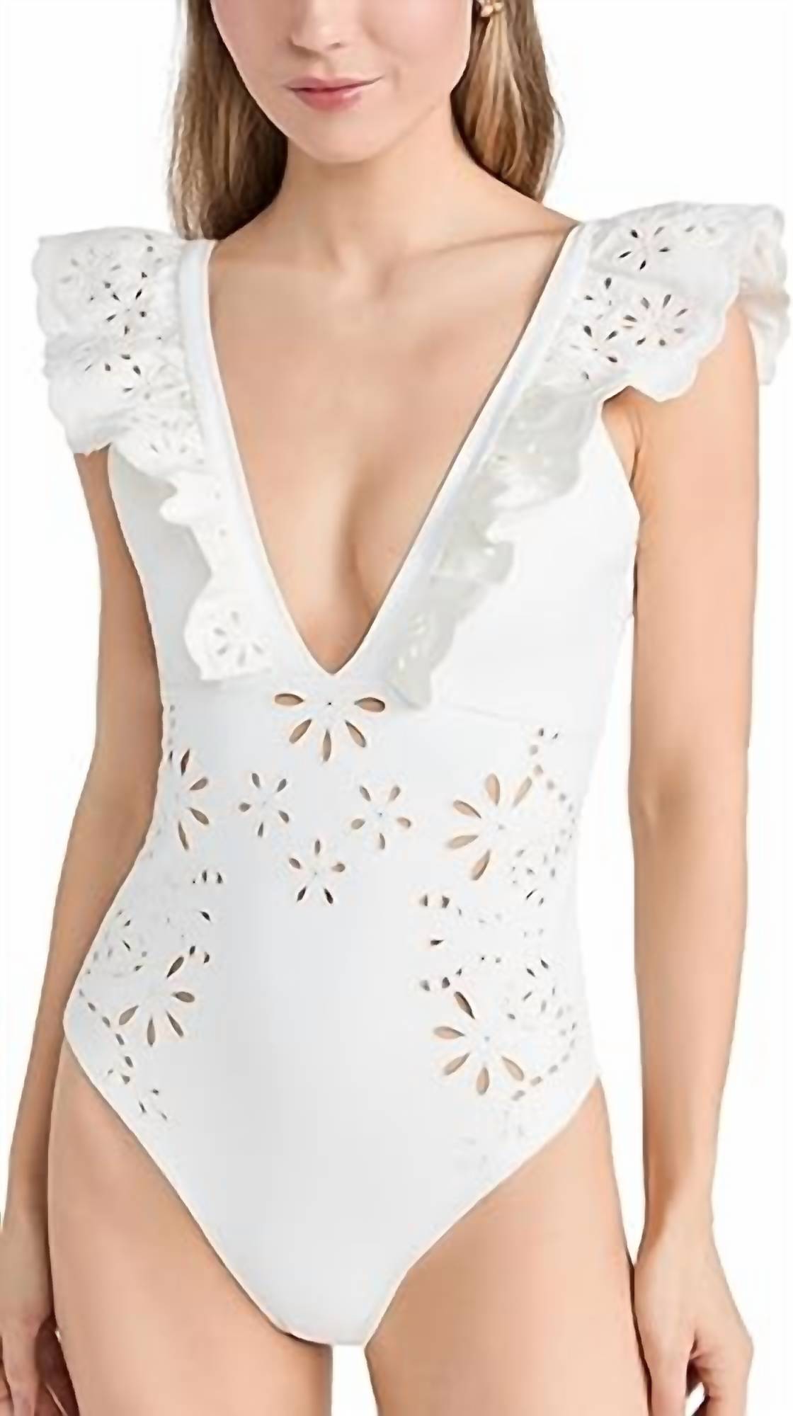 Sea - Liat Embroidery Flutter Sleeve One Piece