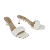 Exe Women's Betta Low Heel Sandal in white - women's heels - detail view