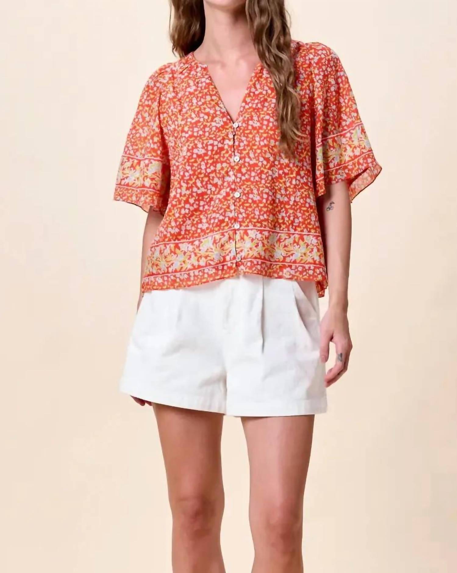 Cleobella - Koa Short Sleeve Button Up Blouse