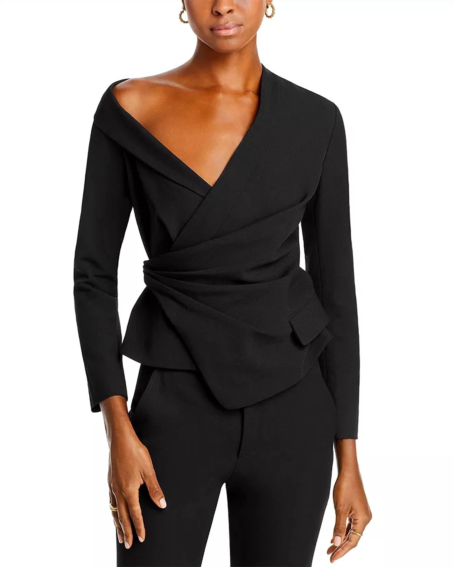 A.L.C. - Skyla Asymmetrical Wrap Long Sleeve Top