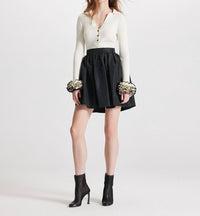 Theo The Label - Women's Nomia Ruffle Sleeve Johnny Sweater