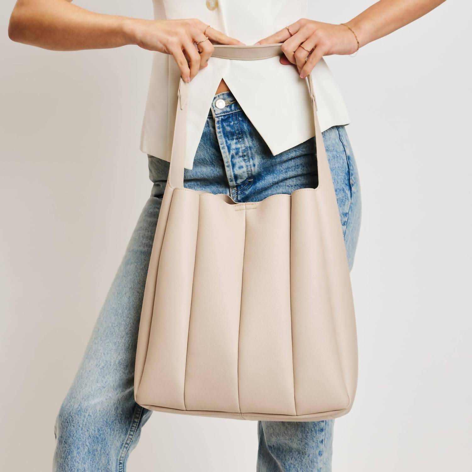 Moda Luxe - Zelda Pleated Detail Hobo Handbag