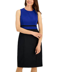 Kasper Colorblocked Sleeveless Sheath Dress in black - women's dress - view 4