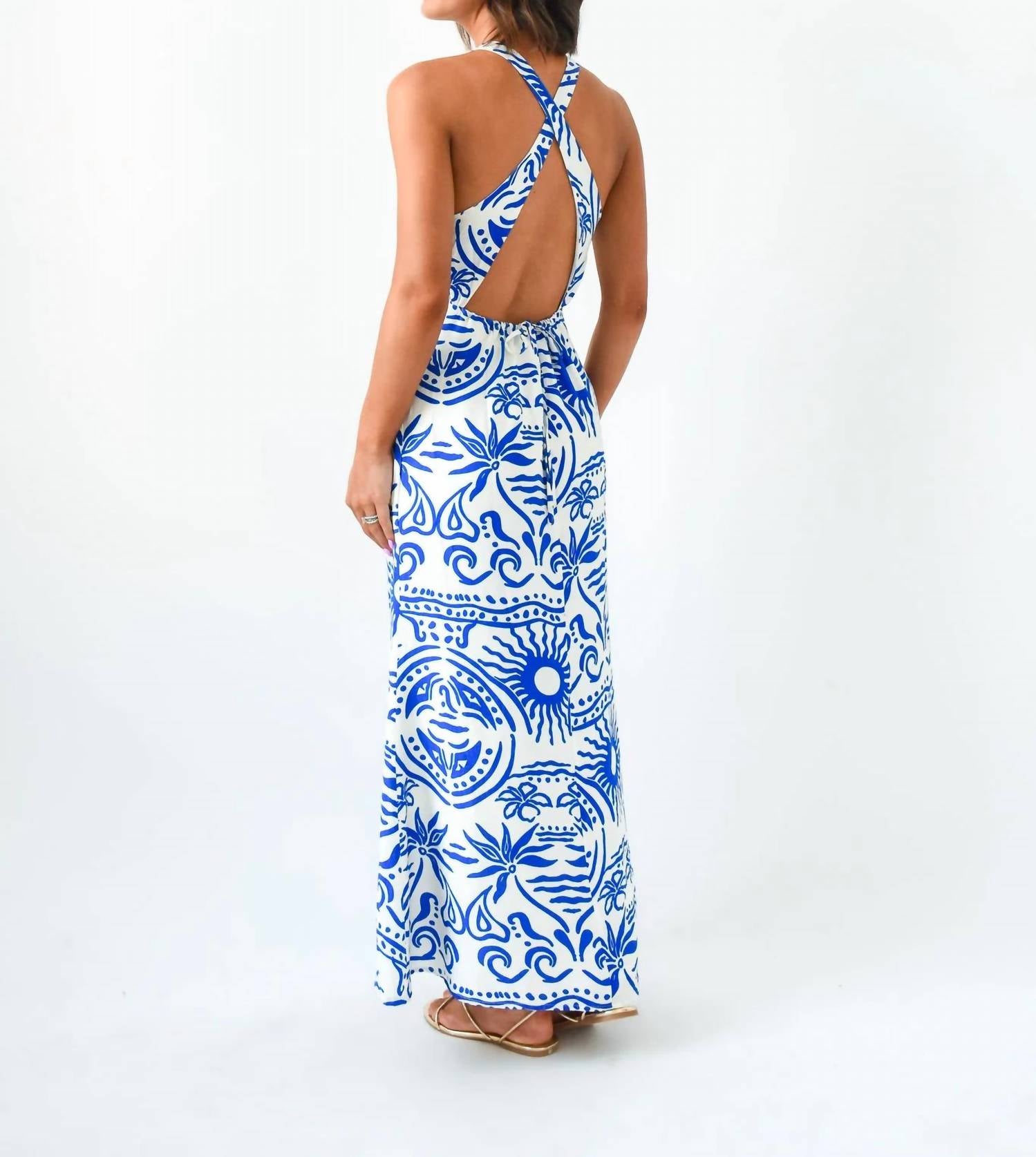 Sugarlips - Coastal Calling Cross Back Maxi Dress