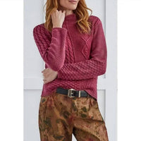 Tribal - Cable funnel neck sweater