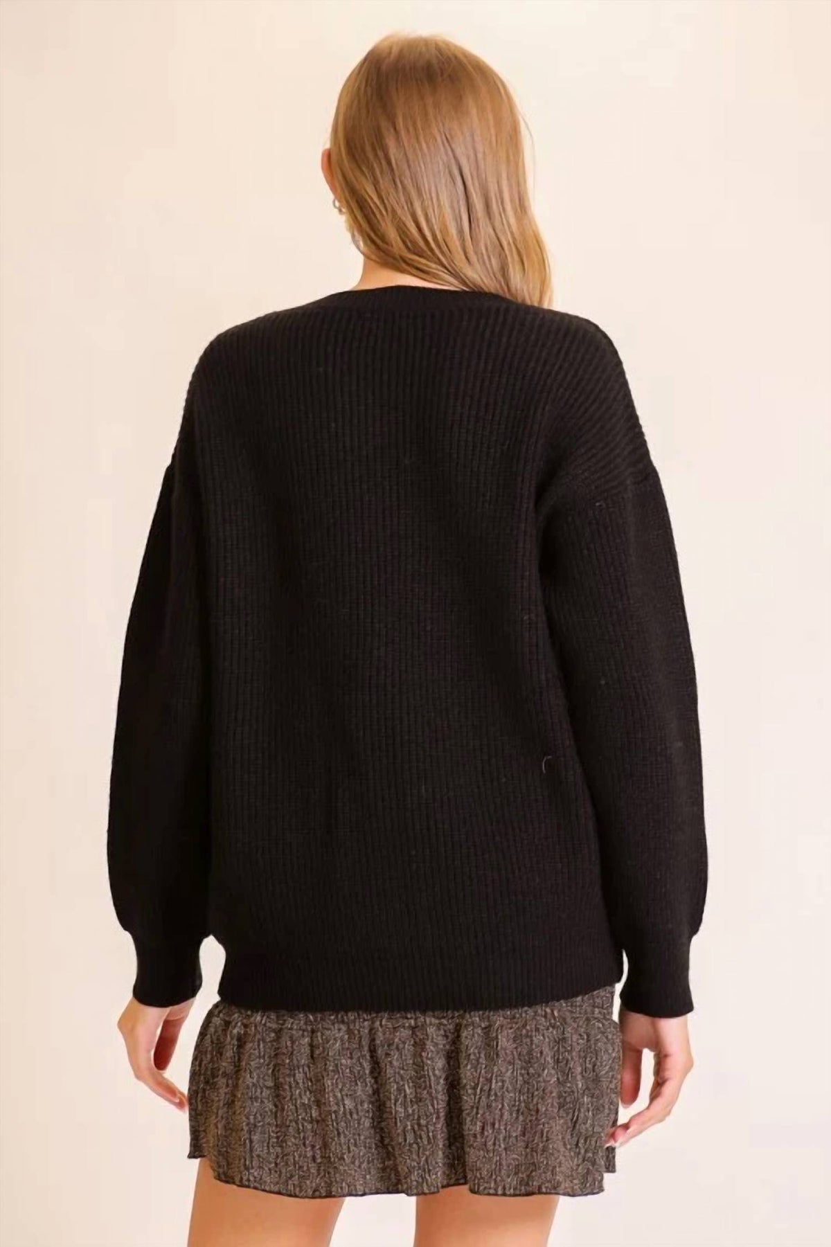 Timing - Tessa Sequin Bow Sweater
