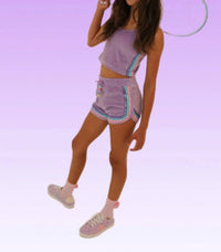 Lola + The Boys - Girl's Rainbow Velour Sequin Tank Set