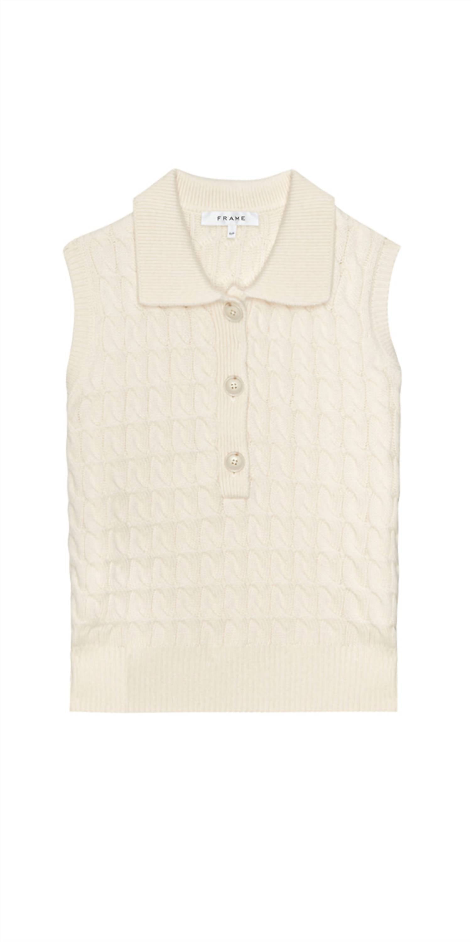 Frame - Women's Cable Polo Vest