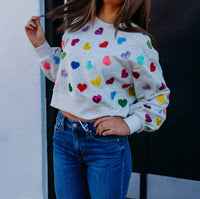 Queen Of Sparkles - Rhinestone Heart Sweatshirt