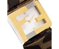 Fendi - Women's Fendimania Baguette Pearl Dial Monogram Satin Watch