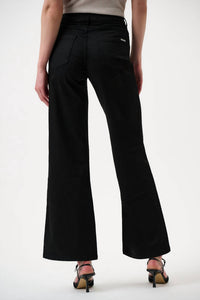 Joseph Ribkoff Goldie Wide Leg Jeans in black - women's pants - detail view
