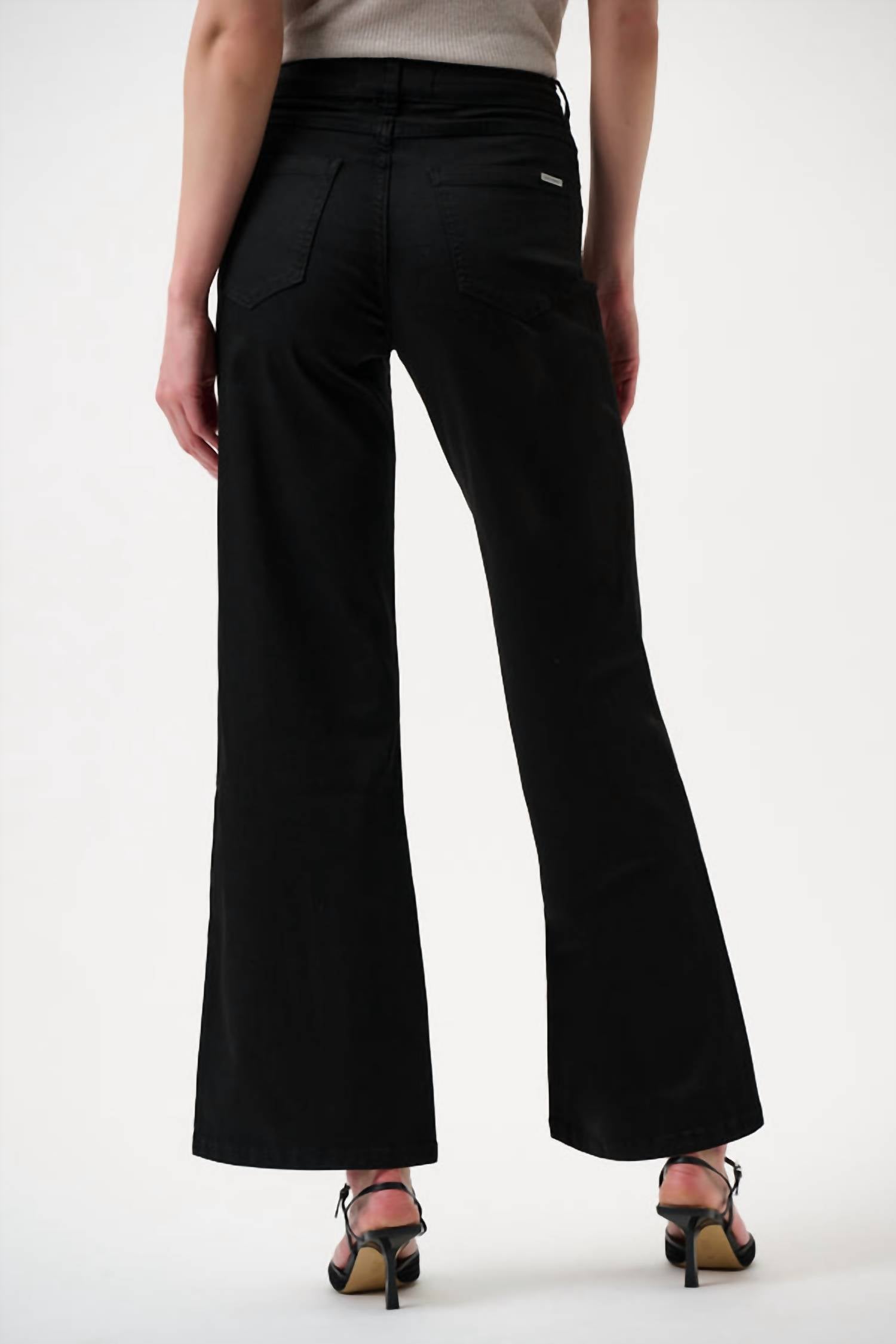 Joseph Ribkoff Goldie Wide Leg Jeans in black - women's pants - detail view