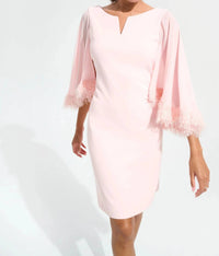 Joseph Ribkoff - Chiffon Cape Sleeves A-line Dress