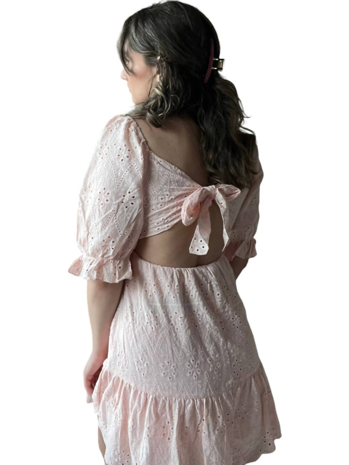 Hyfve - Bow Detail Eyelet Mini Dress