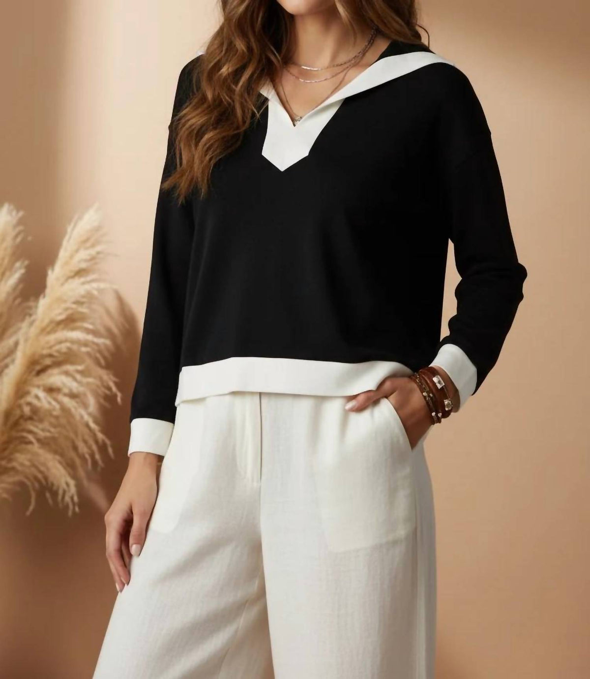 Umgee - Chelsea Collar Pullover Sweater