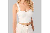 Dress To - Sweetheart Neck Smocked Linen Top