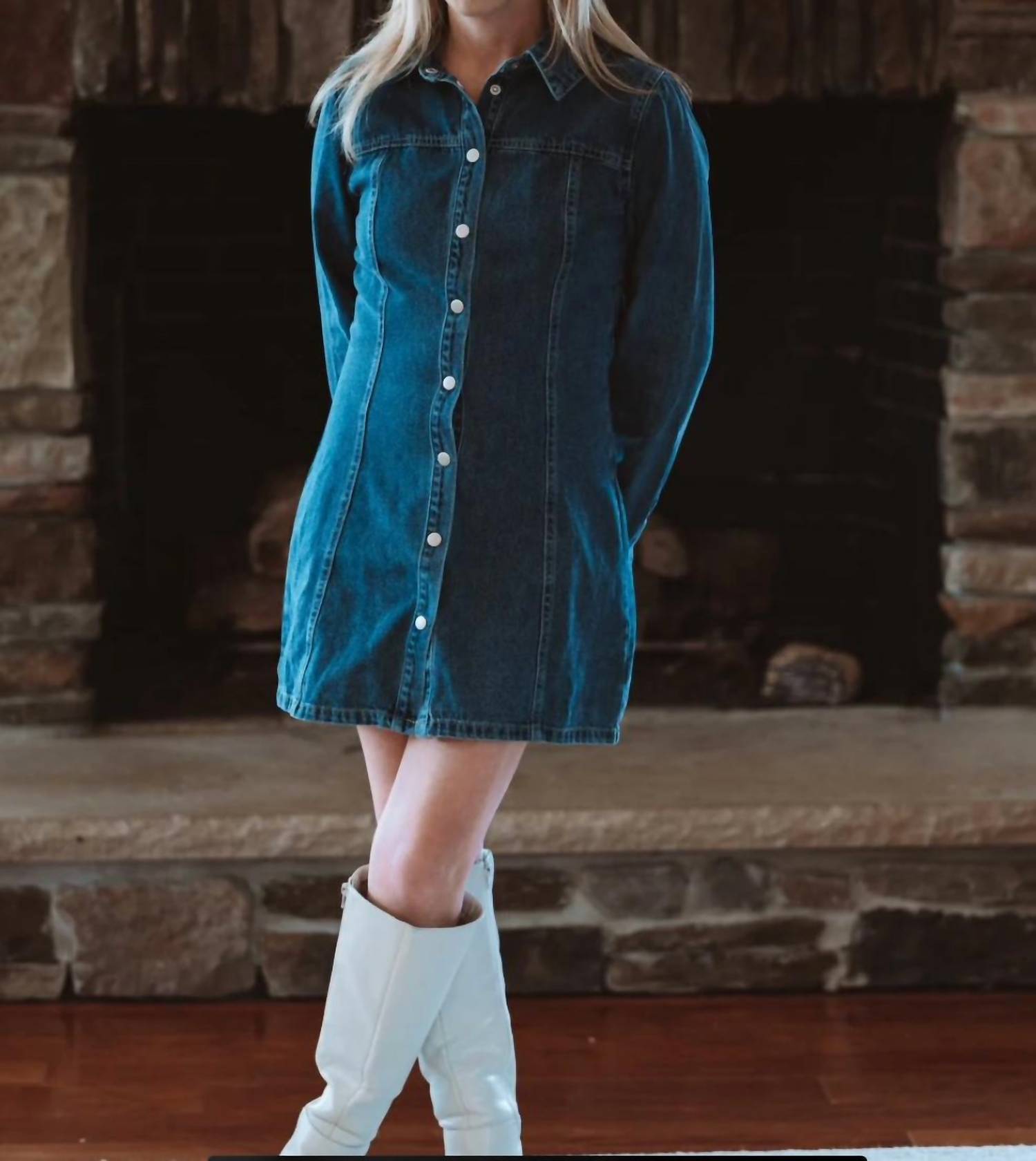 Le Lis - Denim With Button Mini Dress
