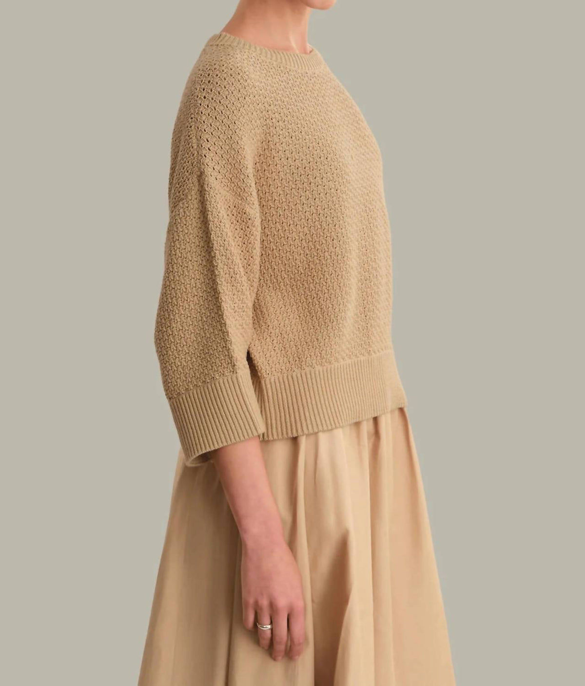 525 America - Suki Pointelle Cotton Oversized Sweater