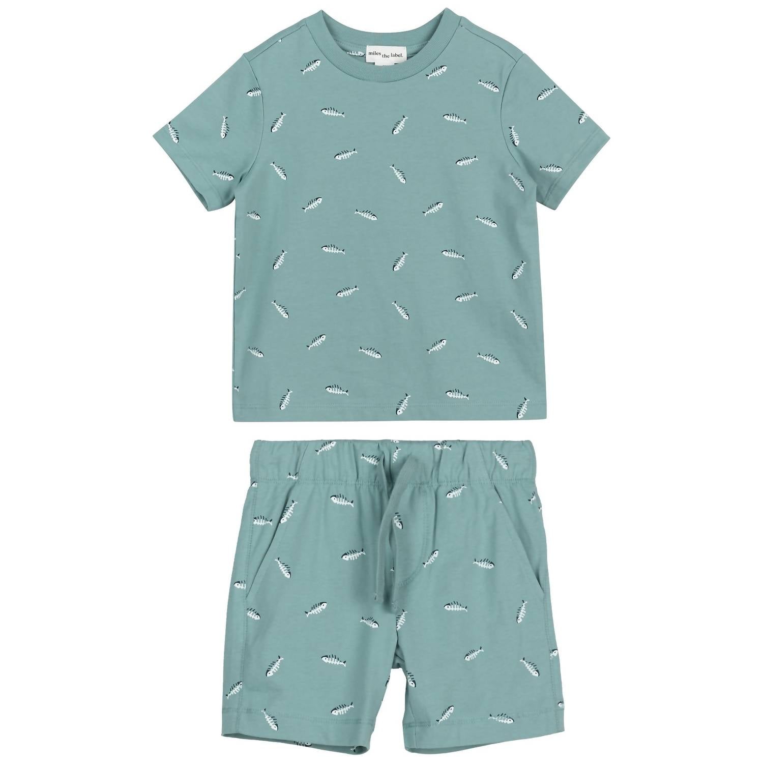 Miles The Label - Boys Fishbone Tee & Short Set