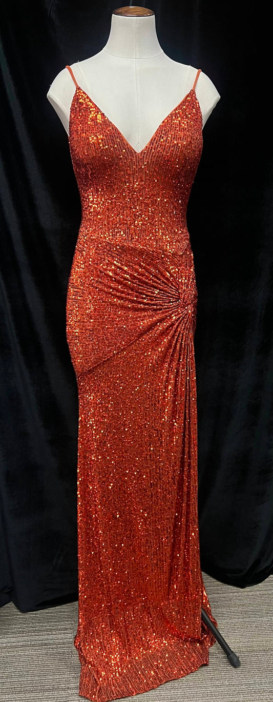 Jovani - V-Neck Sequin Prom Dress