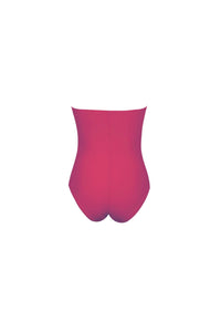 Karla Colletto Women's Basics Ruched Bandeau Bodysuit in primrose - women's shirt - detail view