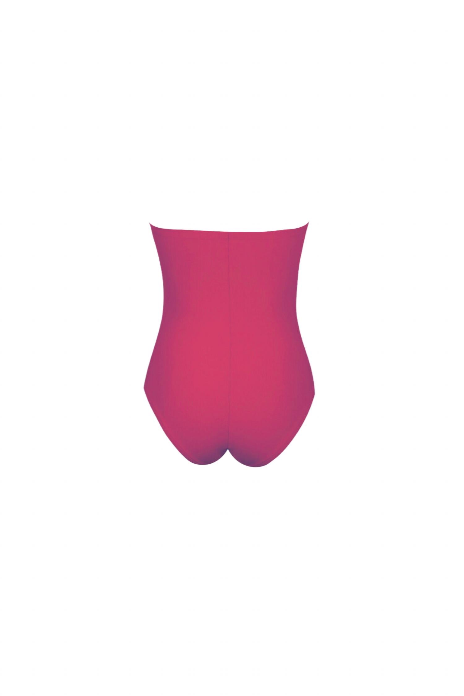 Karla Colletto Women's Basics Ruched Bandeau Bodysuit in primrose - women's shirt - detail view