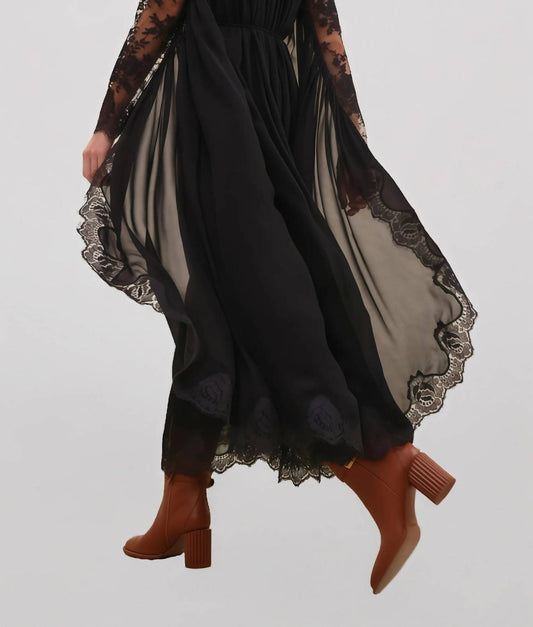 Relvoux - Women's Clea Semi Sheer Lace Midi Dress