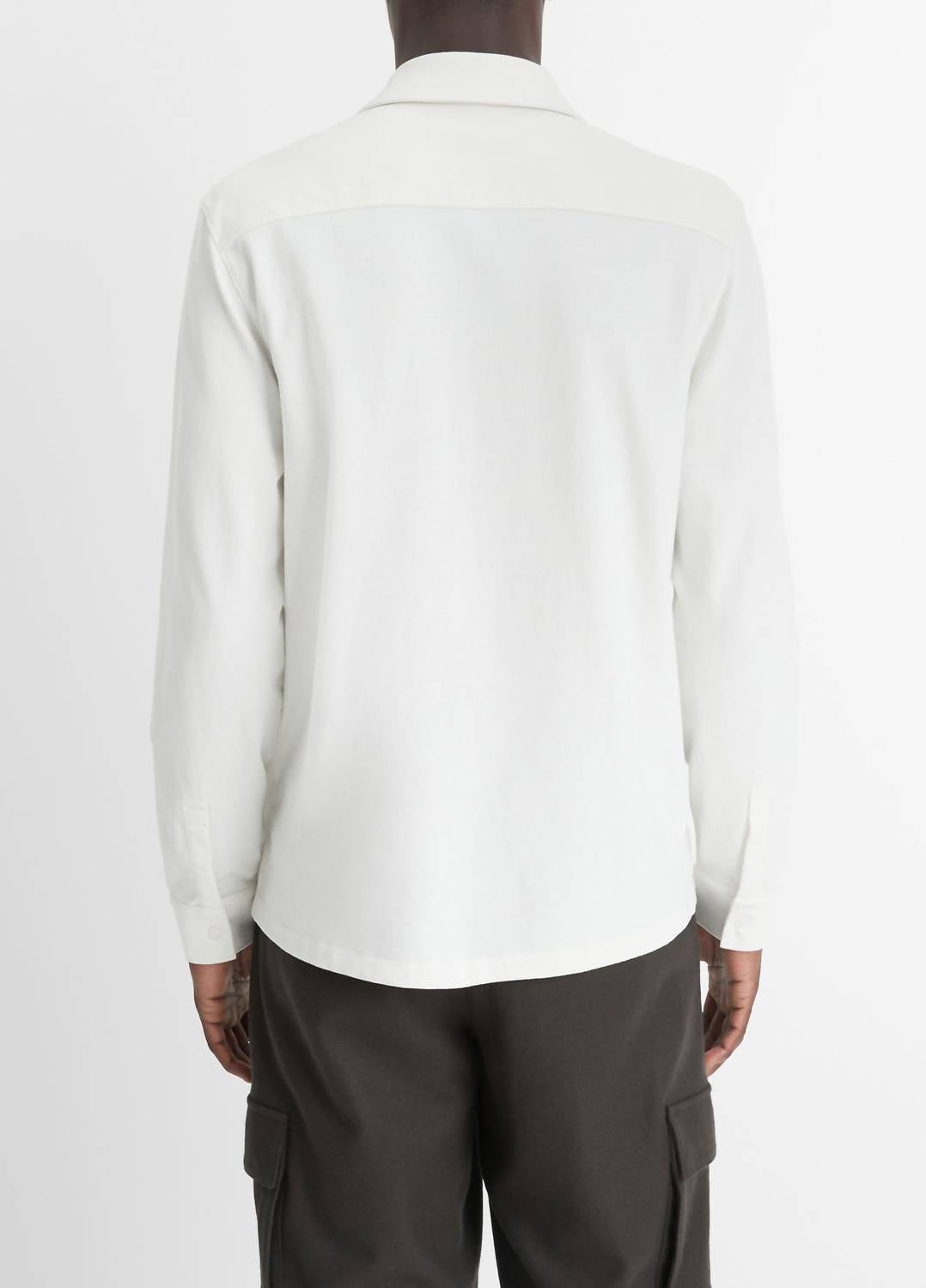 Vince - Sueded Cotton Jersey Long Sleeve Button-front Shirt