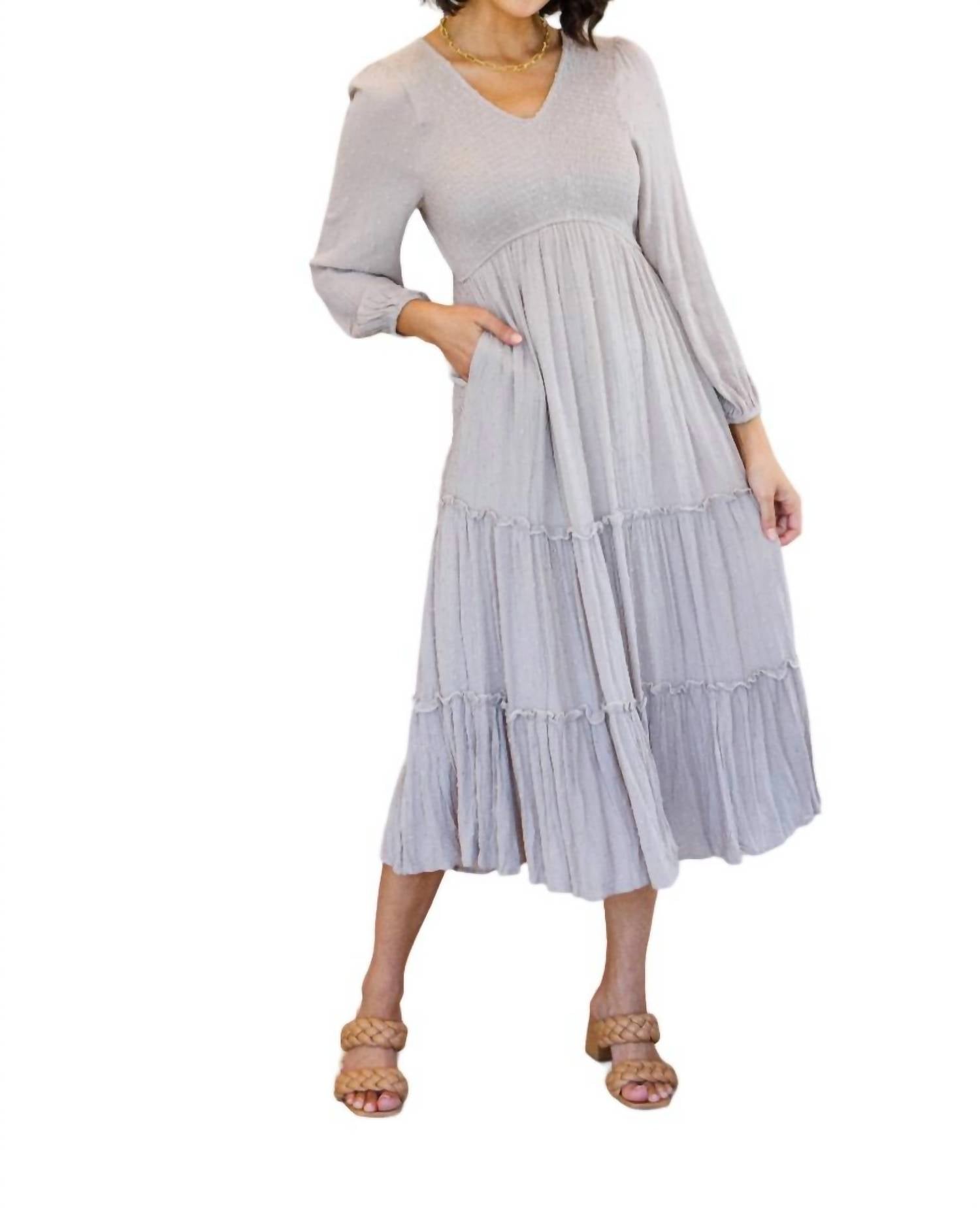 Hayden La - Easy Come, Easy Go Tiered Midi Dress