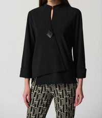 Joseph Ribkoff - Wrap Front 3/4 Sleeve Swing Jacket