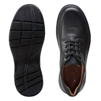 Clarks Men's Un Brawley Lace Shoe in black tumbled leather - men's shoe - alternate view
