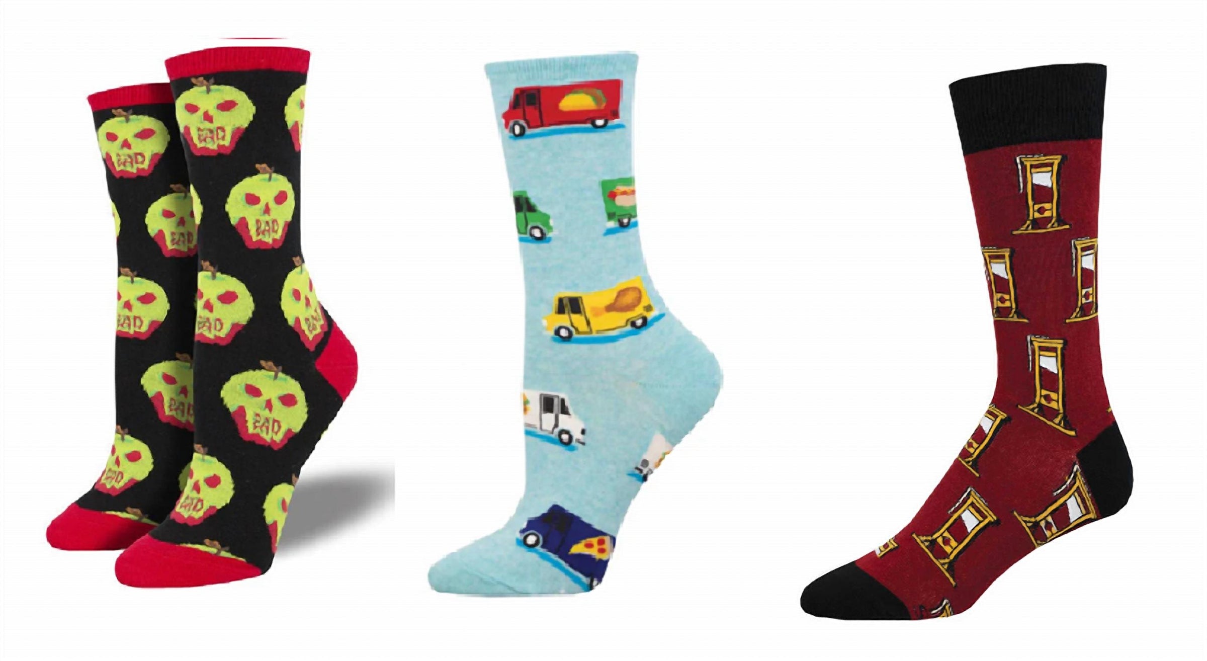 SOCKSMITH Women's Bad Apple & Food Truck & Heads Up Socks - Set Of 3 Pair in multi - women's accessory