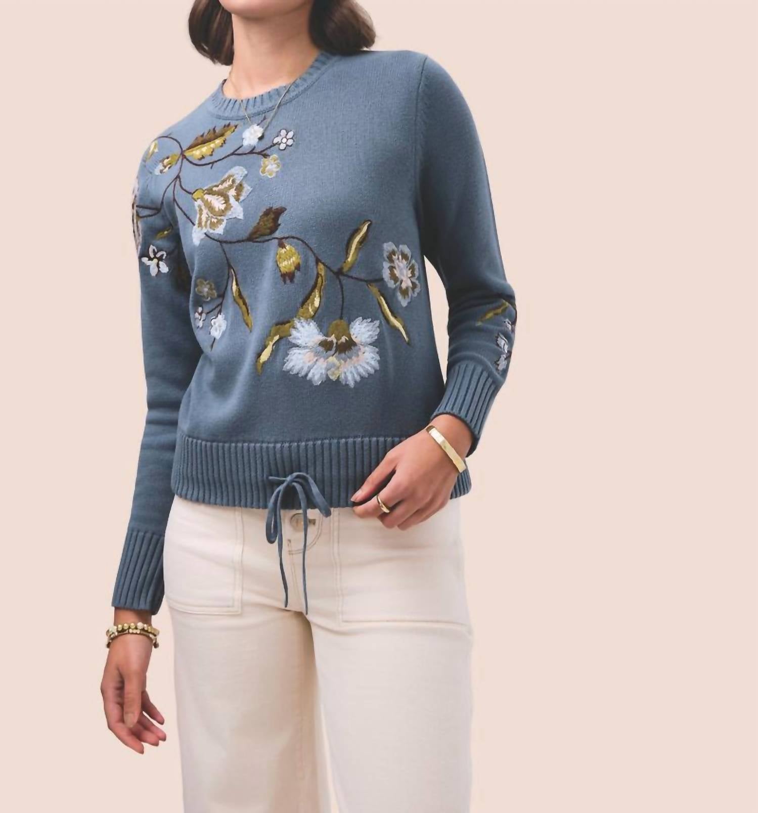spartina 449 Dorothea Crew Sweater in smoky blue - women's sweater - view 6