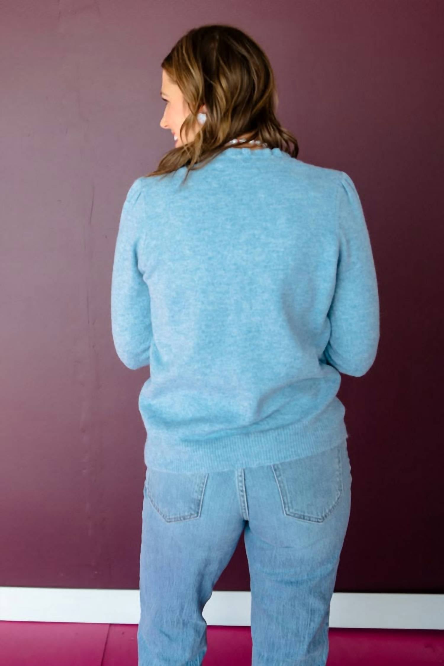 Staccato - Penn Ruffled Neck Henley Sweater