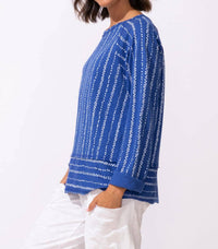 Escape By Habitat - Driftwood Stripe Cotton Pullover Sweatshirt