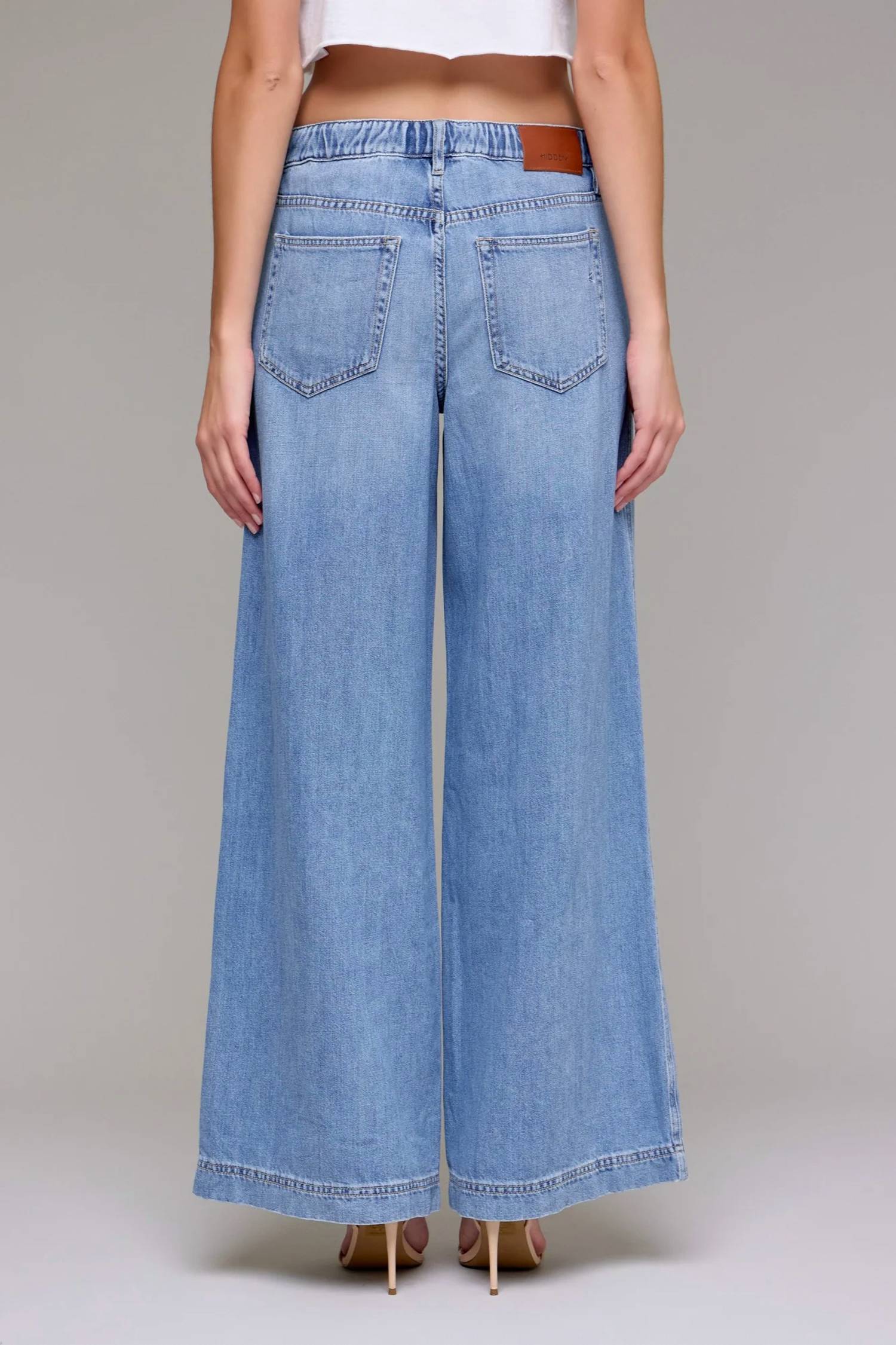 Hidden - NORI Elastic Waist Wide-Leg Denim Jeans