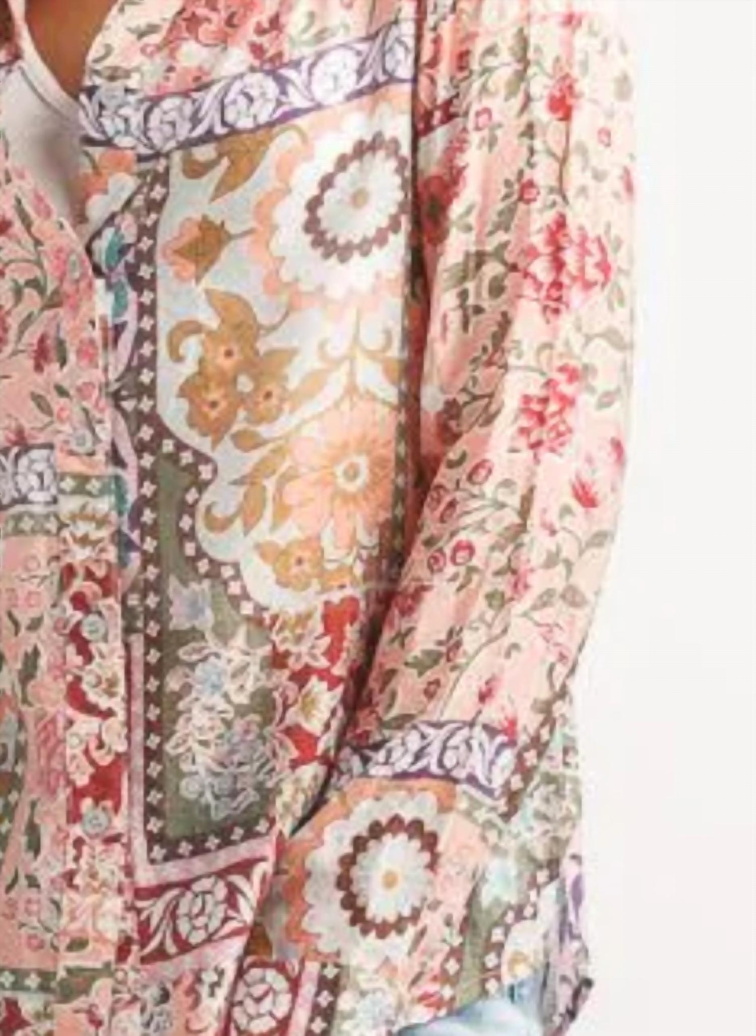 Papillon - Patch Print Collared Button Front Blouse