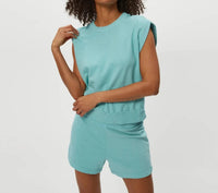 Michael Stars Shiloh High Waist Shorts in serene - women's shorts