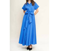Flying Tomato - Cotton Poplin Shirt Dress