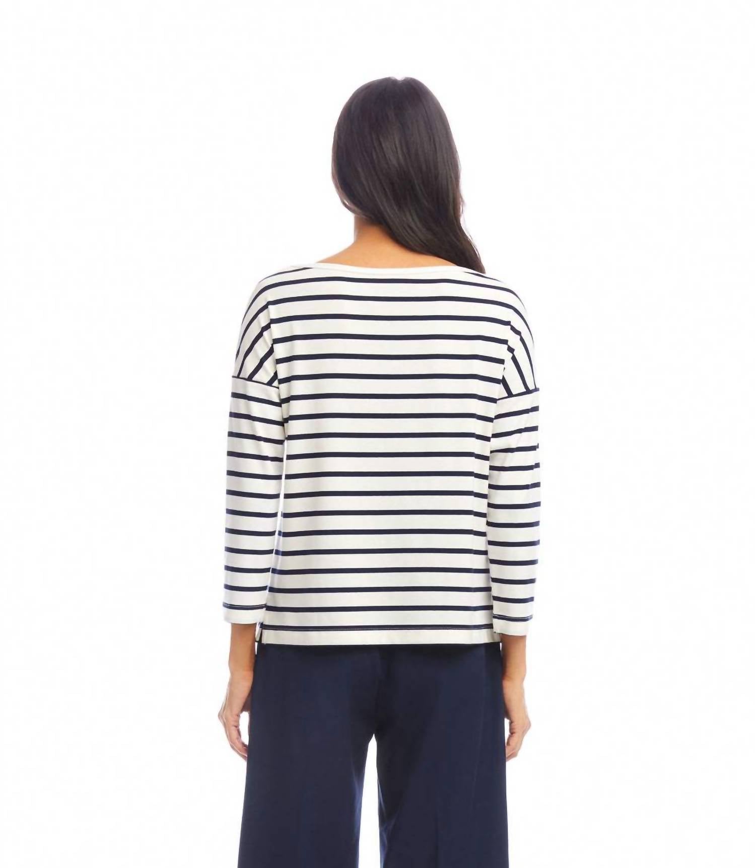 Karen Kane - Women's Three Quarter Sleeve Boatneck Top